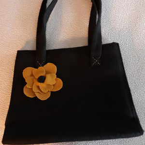 Shiraleah brown handbag-gold flower bead pistil